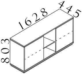 Dulap jos Creator 162,8 x 44,5 x 80,3 cm, antracit / alb