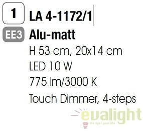Veioza LED / Lampa de birou moderna reglabila Work LA 4-1172/1 Alu-matt OR