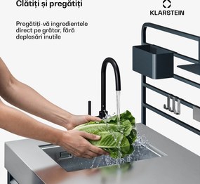 Klarstein Dulap pentru chiuvetă WaldChef | Chiuvetă din oțel inoxidabil | Rezistent la intemperii | 90 x 135 cm