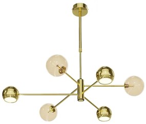 Lustră pe tijă Jupiter 1963 MOKA 3xGU10/10W/230V + 3xG9/10W/230V auriu/bej