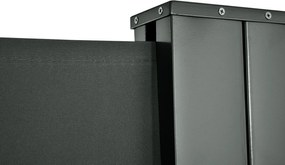 Outsunny Perdea Laterală Retractabilă cu Mâner, Paravan din Metal și Poliester 180 g/m², Anti-UV, pentru Intimitate Exterior, pentru Balcon Grădină, 600x180 cm, Gri | Aosom Romania