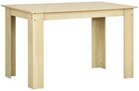 HOMCOM Masă de dining masă de bucătărie design modern cu placa mare pentru 2-4 persoane din lemn dim. 120L x 69l x 75H cm stejar | Aosom Romania