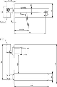 BLUR – baterie de lavoar BQL_N54L finisaj: Negru