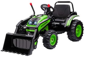 HOMCOM Buldozer Jucarie pentru Copii 3-5 Ani cu Baterie 6V, cu Sunete si Lumini, Viteza 1.5-2.5 km/h, 132x62x65 cm, Verde | Aosom Romania