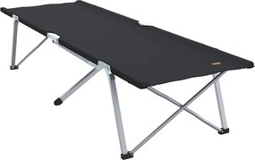 vidaXL Pat pliabil pentru camping Manual Negru 194 x 62,5 x 42,5 cm