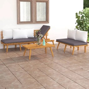 3087012 vidaXL Set mobilier de grădină cu perne, 3 piese, lemn masiv de acacia