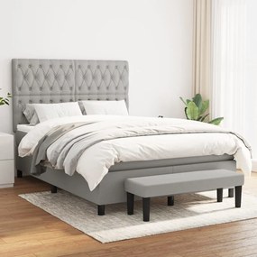 vidaXL Pat continental, gri deschis, 140x200 cm, material textil