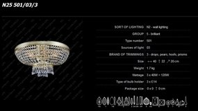 Aplica de perete cristal Bohemia N25 501/03/3