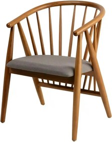 Scaun DORIS, stejar/gri, stofa/lemn, 56x58x82 cm