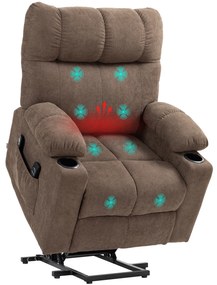 HOMCOM Fotoliu de Relaxare cu Funcție de Ridicare, electric, 90x75x100cm, Maro | Aosom Romania