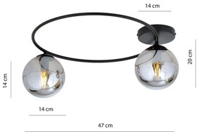 Plafonieră SOPRA 2xE14/10W/230V negru