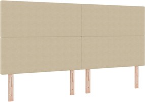 vidaXL Tăblie LED cu benzi LED Gri Verde 200 cm Țesătură din corduroy