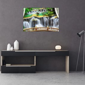 Tablou - Privire la cascade magice (90x60 cm)