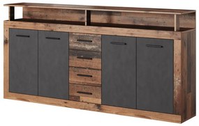 Comodă Lenita XXL (stejar matera + lemn închis). 1048333