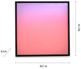 Plafonieră LED RGBW dimabilă JUST LIGHT. 14110-18 MARIO BLACK LED/19,5W/230V + telecomandă