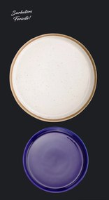 Set 4 Farfurii Sarbatori (2 Farfurii mari 25cm Sand Dune, 2 Farfurii mici 20cm Cobalt)