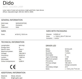 Lustra LED suspendata design modern Dido aurie