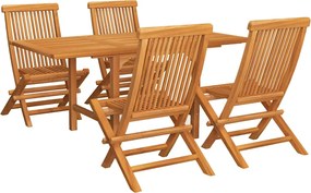vidaXL Set mobilier grădină, 5 piese, lemn masiv de tec