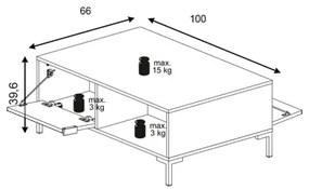 Masă de cafea FLOP albă