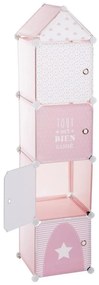 Organizator pentru obiecte mici pentru camera copiilor, 4 compartimente, 34 x 140 x 32 cm
