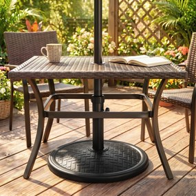 Outsunny Bază pentru Umbrelă cu Buton Reglabil, Ø46x34 cm, Negru | Aosom Romania