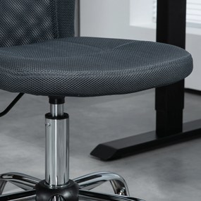 Vinsetto Scaun de birou ergonomic înălțime reglabilă picioare cromate pivotant 360° îmbrăcăminte plasă gri închis | Aosom Romania