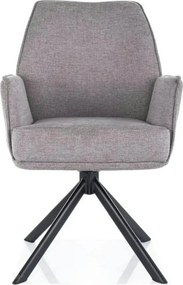 Scaun rotativ HUGO, gri/negru, stofa clasica/metal, 58x46x90 cm