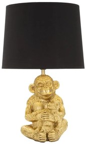 Veioza aurie/neagra din polirasina, Soclu E27 Max 40W, ∅ 30 cm, Monkey Mum Mauro Ferretti