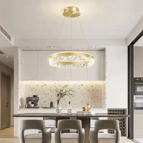 Lustra LED Cu Telecomanda, Elit's Gold , 124w