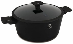 RESIGILAT - Oală cu capac 30 cm, 8 L Berlinger Haus Matte Black Collection BH 8190, înveliș titan, aspect elegant, curățare ușoară