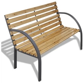 Bancă de grădină, negru/natural, LACEA