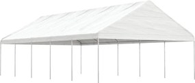 vidaXL Foișor cu acoperiș, alb, 11,15x5,88x3,75 m, polietilenă