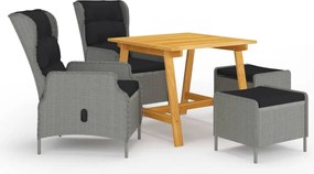vidaXL Set mobiliar pentru grădină, 5 piese, gri deschis