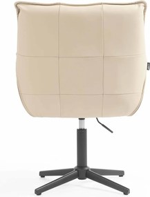 HR560CROSS Scaun Crem Piele Ecologica Premium Soft cu Bază Neagră