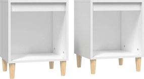 vidaXL Noptiere, 2 buc., alb, 40x35x50 cm