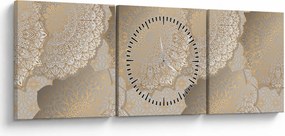 Tablou - Mandale în tonuri aurii (cu ceas) (90x30 cm)