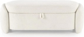 Bancheta FICARIA, stofa buclata crem, 150x40x47 cm