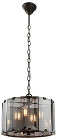 Endon 61281 - Candelabru suspendat pe lanț CLOONEY 4xE14/40W/230V negru/fumuriu