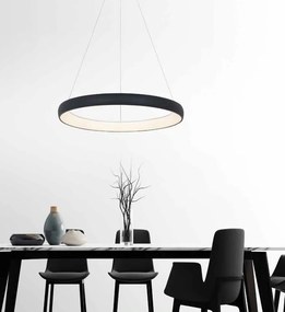 Lustra LED design modern circular Ring 60cm, Sandy Black