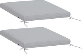 Outsunny Set de 2 perne pentru scaune de grădină, perne rotunde 50 x 50 cm, spumă cu densitate înaltă, antiderapante 50x50 cm gri | Aosom Romania