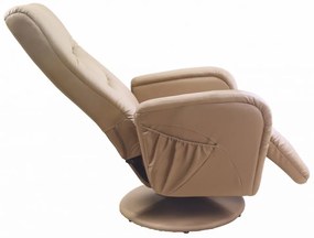 Fotoliu recliner cu functie de masaj Pulsar piele ecologica bej H106 cm