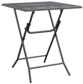Set mobilier gradina 5 piese antracit plasa metalica expandata Lungime masa 60 cm, 5