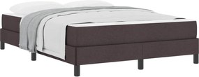 vidaXL Pat cu arcuri cu saltea Maro închis 140 x 200 cm țesătură