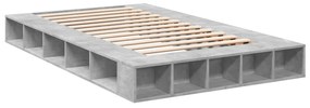 3280499 vidaXL Cadru de pat, gri beton, 135x190 cm, lemn prelucrat
