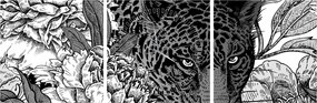 Tablou - Grădină exotică (cu ceas) (90x30 cm)