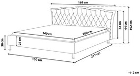 Pat matrimonial 140 cm MATH (cu somieră) (negru). 1007351