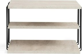 Masuta LIFON, bej/negru, PAL melaminat/metal, 50x40x33 cm