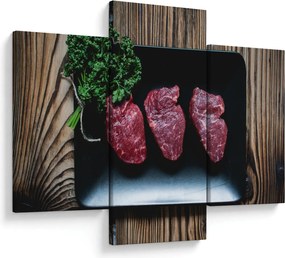 Tablou cu carne pe farfurie (90x60 cm)
