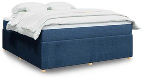 vidaXL Pat box spring cu saltea, albastru, 180x200 cm, material textil