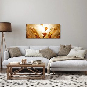 Tablou - pictura mâinilor pline de dragoste (120x50 cm)